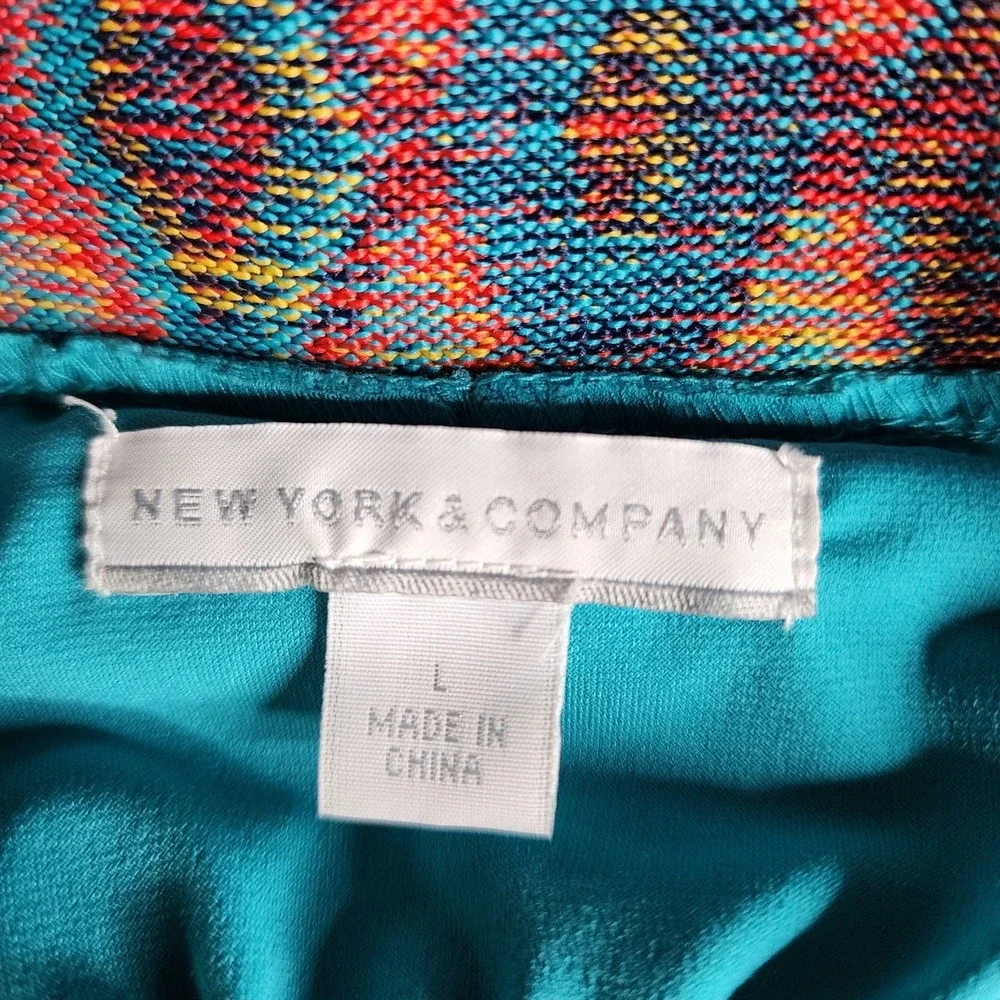 New York & Co Dress Womens Large Maxi Long Sleeveless Swing Relaxed Pleated Boho